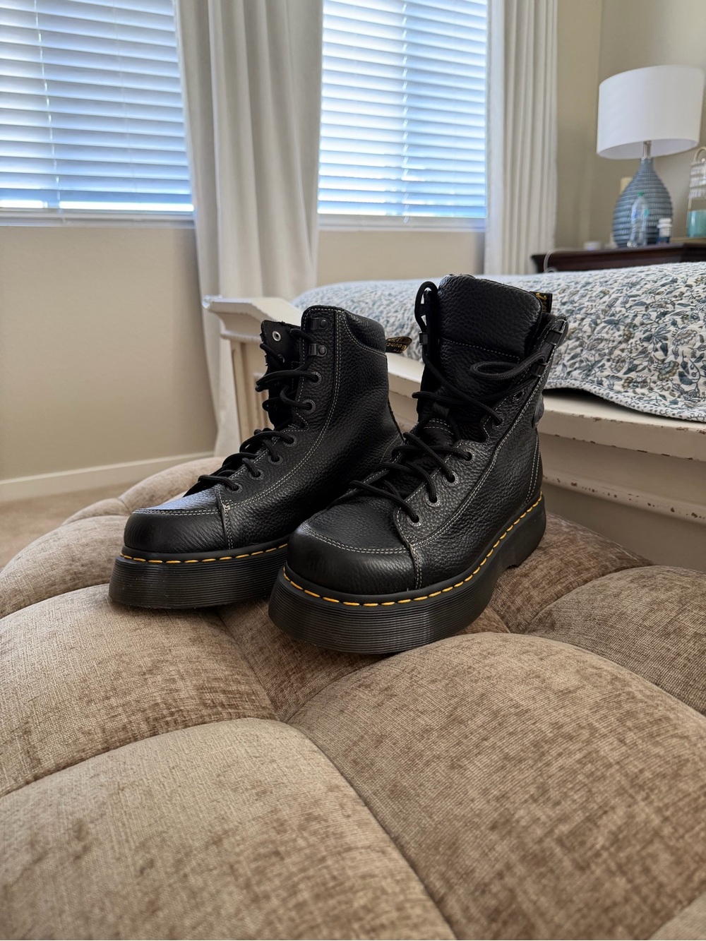 Dr. Martens Platform Lace-Up Ankle Boots in Black